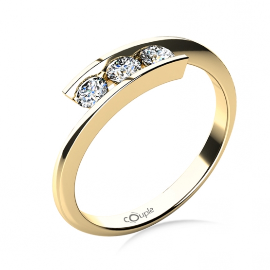 Zásnubní prsten Seraphine, žluté zlato a zirkony