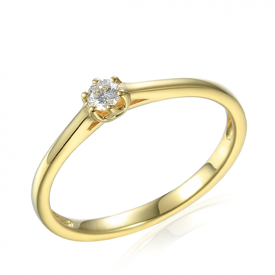 Gems, Zásnubní prsten Ariela s diamantem, žluté zlato