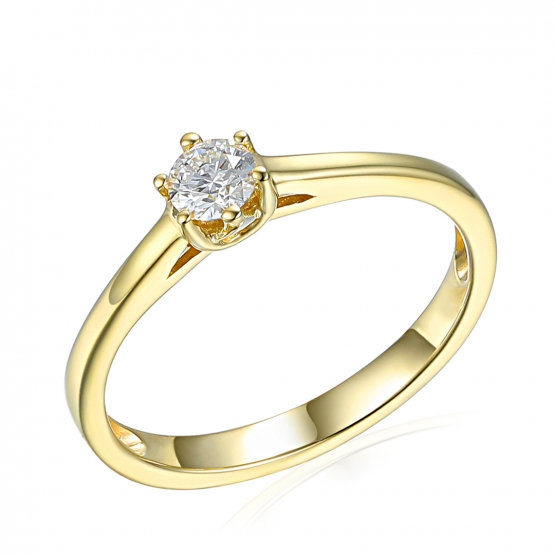 Zásnubní prsten Ariela s diamantem, žluté zlato