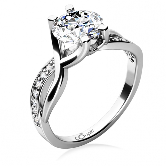 Couple, Maui – zásnubní prsten z bílého zlata